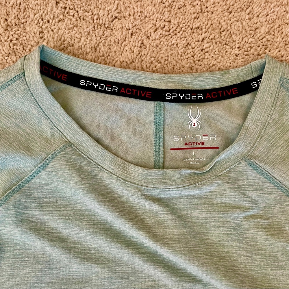 NWT Spyder ladies Sage Green Athletic Top, size Large - Picture 3 of 7
